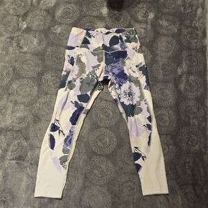 Apana Floral Leggings - Purple and Cream